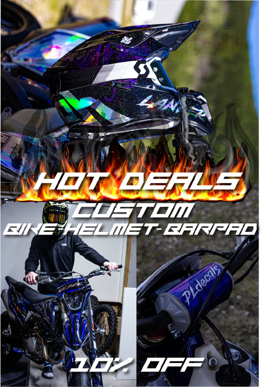 HOT DEALS Custom Bike-helmet-barpad graphics
